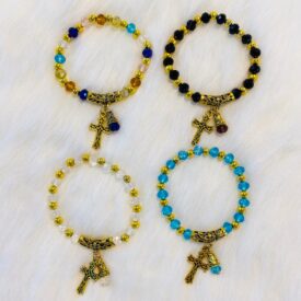 3061 pulseras tipo cristales elasticos color al azar