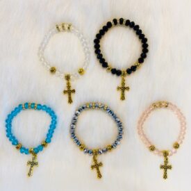 3069 pulseras tipo cristales elasticos color al azar