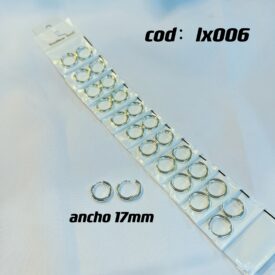 0495 aros Argollas acero blanco X 12 pares LX006