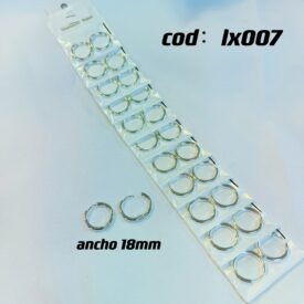 0496 aros Argollas acero blanco X 12 pares LX007
