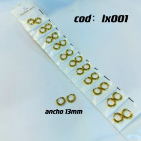 0497 aros Argollas acero dorado X 12 pares LX001