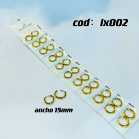 0498 aros Argollas acero dorado X 12 pares LX002