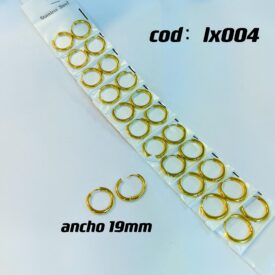 0500 aros Argollas acero dorado X 12 pares LX004