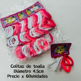 6097 Colitas de toalla 4.5cm PJ12-6 ROSA BLANCO (cambio de carton）