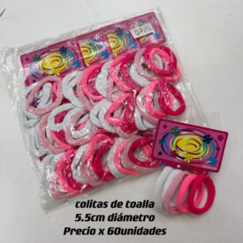 6100 Colitas de toalla 5.5cm PJ13-6 ROSA BLANCO (cambio de carton）