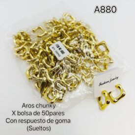 7036 aros chunky A880 dorado x BOLSA
