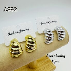 7040 aros chunky x par A892 SOLO PLATEADO