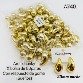 7051 aros chunky A740 dorado x BOLSA