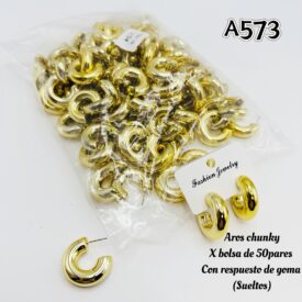 7063 aros chunky dorada A573 x BOLSA