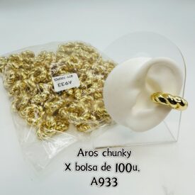 7067 aros chunky dorada A933 x BOLSA
