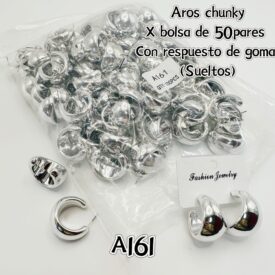 7082 aros chunky plateada A161 x BOLSA