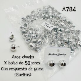 7088 aros chunky plateada A847 x BOLSA