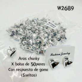 7104 aros chunky plateada W2689 x BOLSA