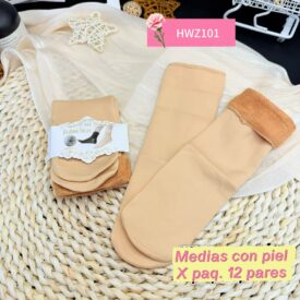 7383 medias con piel x paq. 12 pares HWZ101