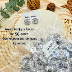 9123 aros chunky W1786 plateado x BOLSA