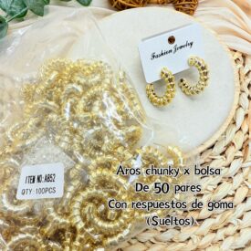 9130 aros chunky A852 dorado x BOLSA