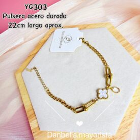 9828 pulsera acero dorado YG303
