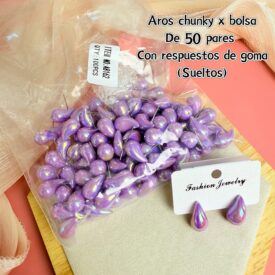 9428 aros chunky A8162 violeta x BOLSA