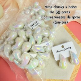 9433 aros chunky A7402 blanco x BOLSA