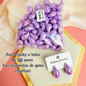 9436 aros chunky A7762 violeta x BOLSA