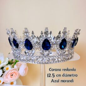 9775 corona redonda AZUL MORANDI PLATEADO DEH-1002 （no trae invisible） GRANDE OFERTA