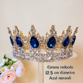 9774 corona REDONDA  AZUL MORANDI DORADO DEH-1001 (no trae invisible) GRANDE OFERTA