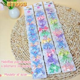 9895 hebillas broches para nena x blister 10 pares modelo al azar ET1003