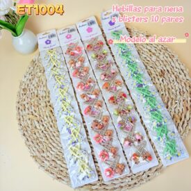 9896 hebillas broches para nena x blister 10 pares modelo al azar ET1004