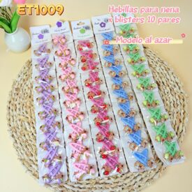 9901  hebillas broches para nena x blister 10 pares modelo al azar ET1009