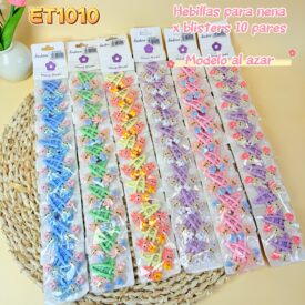 9902 hebillas broches para nena x blister 10 pares modelo al azar ET1010
