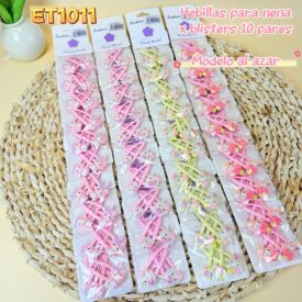 9903 hebillas broches para nena x blister 10 pares modelo al azar ET1011