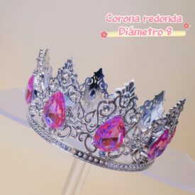 0162 corona redonda ROSA PLATEADO EH7663 mediana