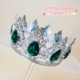 0161 corona redonda VERDE PLATEADO EH7662 mediana
