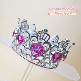 0163 corona redonda ROSA PLATEADO EH7685 mediana