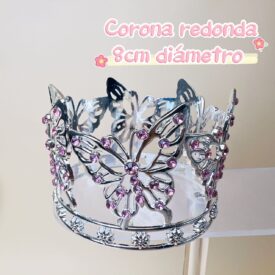 0115 corona redonda ROSADA PLATEADA EH7656