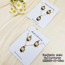 0331 Conjunto collar + aros nena QEH300-41-42 cm