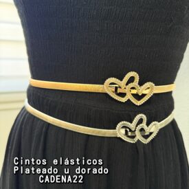 0264  cintos elásticos CADENA22 SOLO PLATEADO