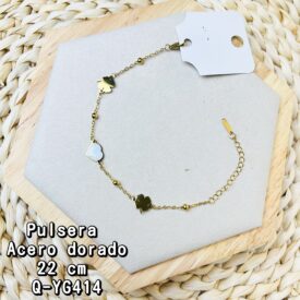 0480 Pulsera acero dorado Q-YG414