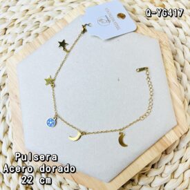 0481 Pulsera acero dorado Q-YG417