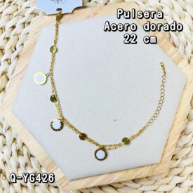 0482 Pulsera acero dorado Q-YG426