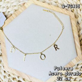 0484 Pulsera acero dorado Q-YG415