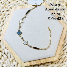 0492 Pulsera acero dorado Q-YG428