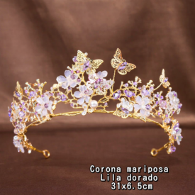 0544 corona MARIPOSA LILA DORADO EH2021