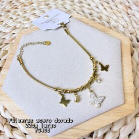 1032 Pulsera acero dorado Q-YG406