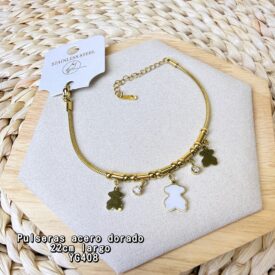 0618 pulsera acero dorado YG408