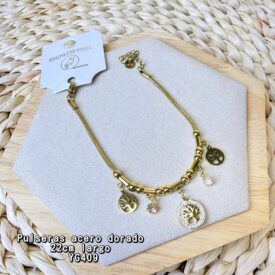 0616 pulsera acero dorado YG409