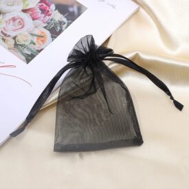 0648 bolsas de organza x 100u.  NEGRO