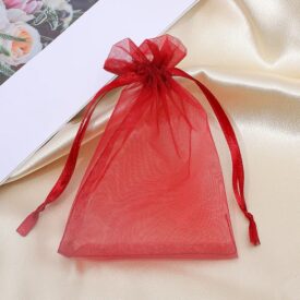 0650  bolsas de organza x 100u.  BORDO