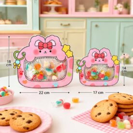 2785 bolsas kawaii gato rosa x 20u. Medida 14x17cm BZD101-19