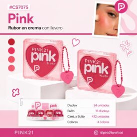3304  rubor en crema con llavero al azar PINK21 CS7075